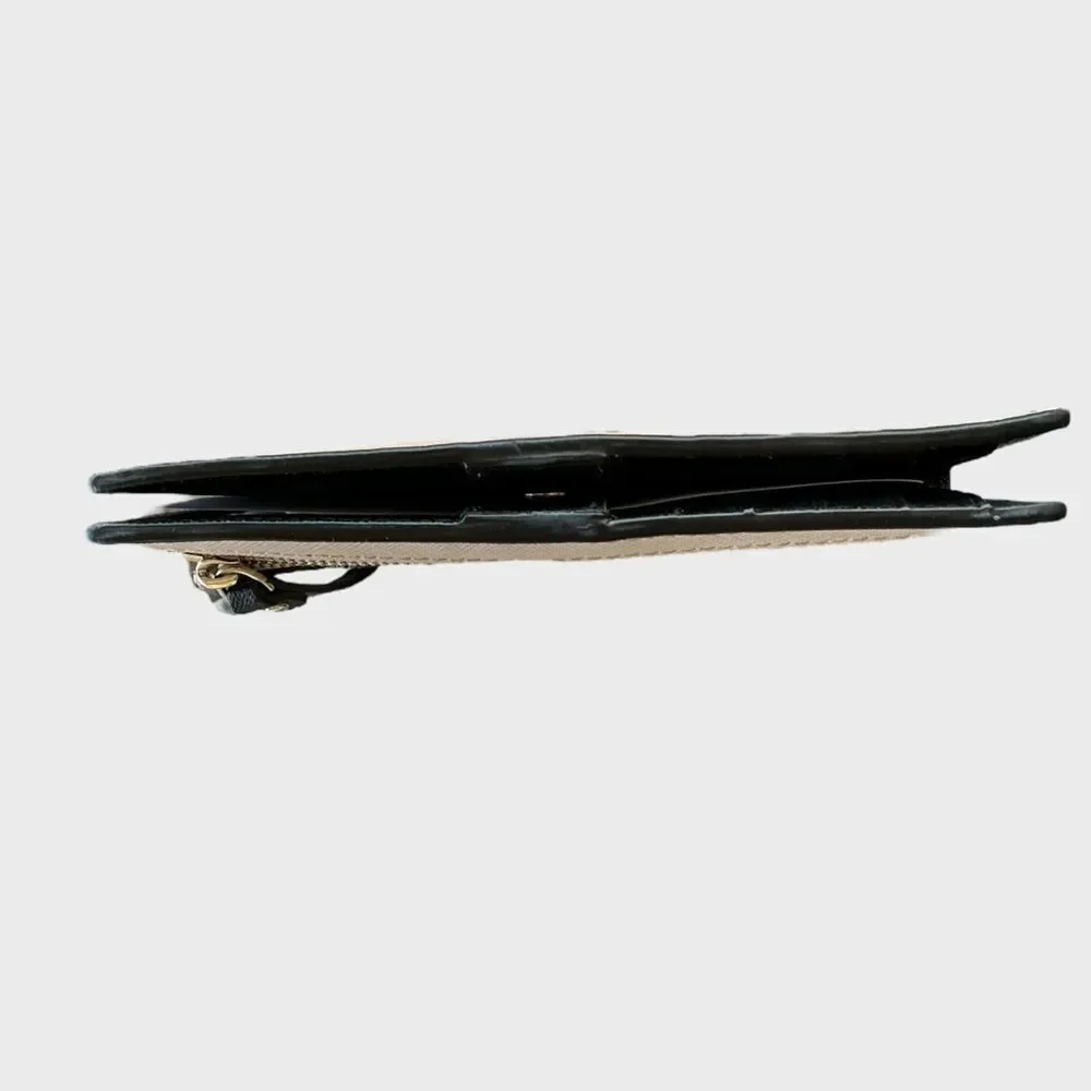 Kate Spade New York Saffiano Leather Colorblock Long Wallet Bifold Clutch Black